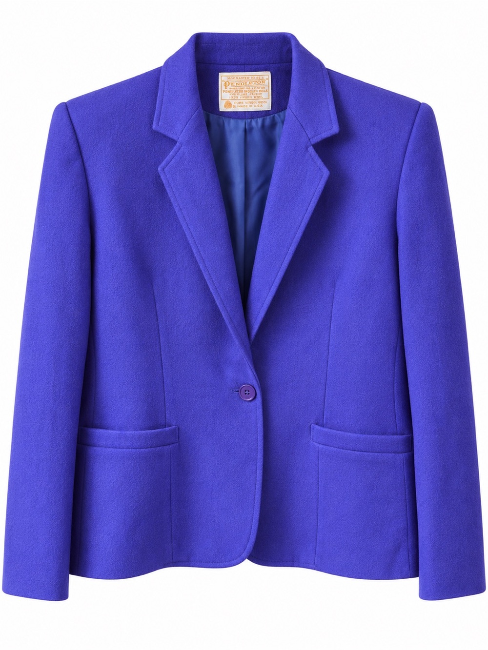Vintage 1980s Pendleton Purple Virgin Wool Blazer Made USA Size 10